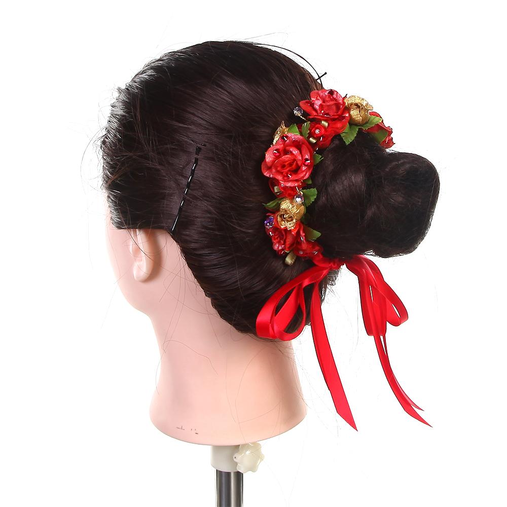 Red Bun Hairpiece