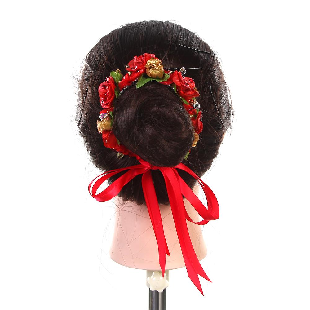 Red Bun Hairpiece